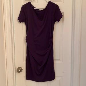 PinkBlush Purple Maternity Midi Dress